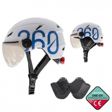 Casque GLOOB Urbain blanc/bleu – oreillettes amovibles