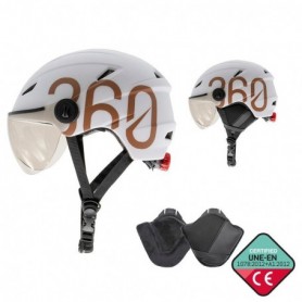 Casque GLOOB Urbain blanc/marron – oreillettes amovibles