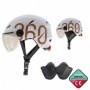 Casque GLOOB Urbain blanc/marron – oreillettes amovibles