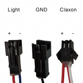 Phare LED avec klaxon 12-72V connecteur SM noir